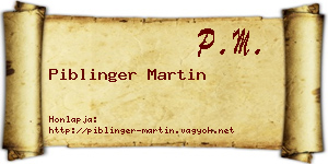 Piblinger Martin névjegykártya